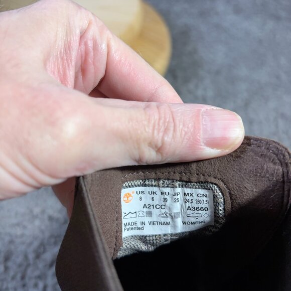 Timberland Sienna High Chelsea Boot Women Size 8 Leather Brown Block Heel Bootie - Picture 8 of 9